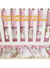 Brandream Blossom Pink Watercolor Floral 3-Piece Baby Crib Bedding Set for Girl | Baby Blanket Crib Sheet Crib Skirt Included
