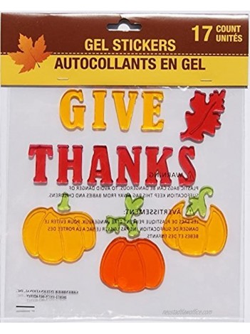 Greenbrier Autumn Fall Themed Gel Cling Set Give Thanks 17 Piece