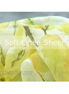 Molaxhome Linen Valances for Windows 52x18 inch Tie Up Printed Valances Rod Pocket 1 Panel for Kitchen Bathroom BedroomYellow Lemon Sheer