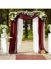 RESOYE Wedding Arch Drapery Fabric 27x216 Inch Wine Red Chiffon Fabric Drapery Wedding Arch Drape Scarf Curtain Voile Scarf Valance Window Swag Drape for Wedding Party Ceremony Arch Stage Decor