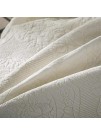 Tache Cotton Damask Paisley Vanilla Cream Ivory Elegant Matelassé Embroidered Lightweight Coverlet Quilt 3 Piece Set Queen