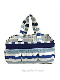 Bacati Little Sailor Nursery Fabric Storage Caddy with Handles Blue