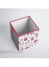 Bacati Owls Girls Cotton Storage Box Small Pink Grey