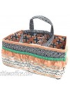 Bacati Tribal Nursery Fabric Storage Caddy with Handles Coral Navy