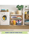 Blanket Basket Living Room Rope Basket With Handle Use for Baby Laundry Basket Size15.7''×13.7'' Large Blanket Basket Color White & Gray