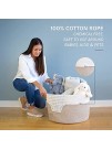 Cotton Rope Storage Basket Extra Large Woven Basket with Handles for Living Room Big Organizer for Throw Blankets Pillows Laundry Towels Nursery Toy Bin for Baby & Kids 20" x 20" x 13" Live Momento