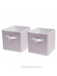 Delta Children Deluxe 2 Storage Water-Resistant Cubes Gingham Pink