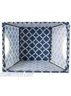 DII Collapsible Polyester Trapezoid Storage Basket Home Organizational Solution for Office Bedroom Closet & Toys Large 20x14x11" Nautical Blue Lattice