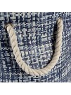 DII Woven Paper Storage Basket Collapsible and Convenient Medium Round Nautical Blue