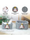 Enzk&Unity Christmas Woven Cotton Rope Baskets Shelf Storage Xmas Decorative Basket for Gifts,Kids Toys Living Room Bedroom 2 Pcs Set Grey