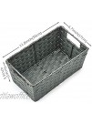 EZOWare 3pcs Weaving Storage Baskets Multipurpose Organizer Bins Boxes with Handles for Shelf Bathroom Pantry Accessories Paper Rope Gray
