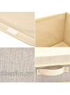 EZOWare 4-Pack Small Fabric Storage Basket Bin with Lid Collapsible Storage Box Cube Organizer Container for Nursery Closet Bedroom 10.5 x 10.5 x 5 inches Gray & Beige