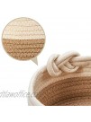 EZOWare Set of 3 Nursery Round Cotton Rope Knit Small Baskets Woven Storage Organizer Bins for Storing Kids Baby Closets Room Decor Toys Towels Keys Snack Beige and Brown