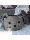 HiChen Large Woven Cotton Rope Storage Basket Laundry Basket Organizer for Towels Blanket Toys Clothes Gifts | Pet Gift Basket for Cat Dog 15.7" L×11.8" H Gray
