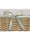 Natural Wicker Nursery Baskets with White Liners and Four Ribbons Set of 2
