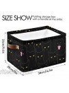 Rectangular Storage Bin Cute Black Cats Basket with Handles Organizer Bin for Toys Books Laundry Basket for Kids Pets Playroom