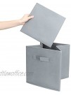 Set of 6 Basket Bins- EZOWare Collapsible Storage Organizer Boxes Cube For Nursery Home Gray