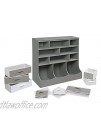 Storage Station 8 Cubby 3 Bin Organizing Unit with Reversible Baskets