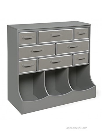 Storage Station 8 Cubby 3 Bin Organizing Unit with Reversible Baskets