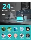 Anescra White Noise Machine for Baby Adults Kids Sound Machine Battery and Plug in 24 Soothing Sounds Machine with Night Light Portable Sleep Noise Maker Machine for Home Office Travel