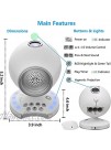 Portable White Noise Machine with Night Light Projector Sleeping Sound Machine for Office Privacy Lullaby Travel Crib for Bedroom Auto-Off Timer Earphone Jack Battery Powered&Plug-in