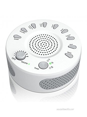 Sleep Therapy White Noise Sound Machine Polysomnography Device 9 Unique Natural Sounds and Timer Setting for Baby Adults Sleep Disorders Noise Cancelling Home Office Spa Yoga White