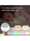 White Noise Machine for Sleeping Adults Baby Night Light and Timer Sleep Sound Machine with16 Soothing Sounds Built-in Rechargeable Battery Sound Machine Sleep for Home Office