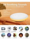 White Noise Machine for Sleeping with 24 Non-Looping Nature Sounds Portable Sleep Sound Machine Therapy with Touch Baby Night Light and Timer & Settings Memory for Bedroom Travel OfficeWhite