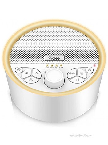 White Noise Machine Portable Sound Machine with 7-Color Night Light Rechargeable and Timer Function for Better Sleep 29 Soothing Sounds Noise Machine for Baby Kids Adults Home Office Travel