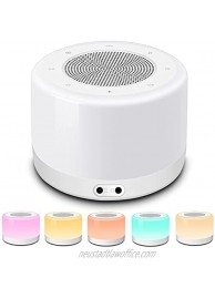 White Noise Machine Sleep Sound Machine for Baby Adult 32 Soothing Natural Sounds Sleeping Machine RGB Night Lights Home Office Sound Therapy Yoga Pilates Speaker Headphone Socket