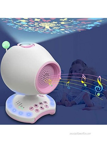 White Noise Sound Machine Portable Crib Toy Sleep Therapy Soother for Baby Kid Infant 20 Soothing Lullaby Ceiling Projection Night Light Auto-Off Timer Headphone Jack Music Sound Spa Bedroom Decor
