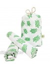 2 Toddler or Travel Pillowcases in Organic Cotton to Fit 13 x 18 and 14 x 19 Pillow Turtle Print Green