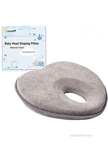 Baby Pillow for Infant,Newborn Head Shaping Pillow Preventing Flat Head Syndrome Premium Memory Foam Infant Pillow for Head and Neck Support 0-12 Months Heart Shaped Gray
