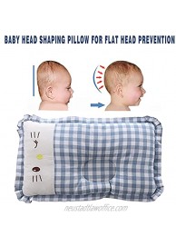 Baby Pillow for Newborn Breathable Organic Cotton Baby Head Support Pillow to Prevent Infant Flat Head from 0-12 Months