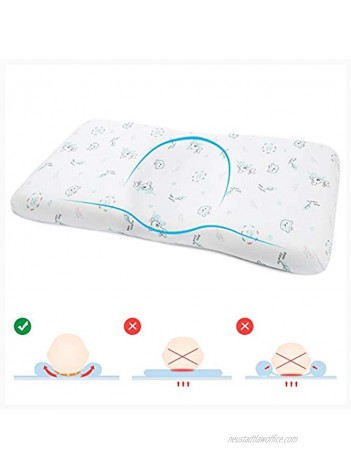 Baby Pillow for Sleeping Mokeydou Infant Head Shaping Pillow Prevent Flat Head Syndrome Memory Foam Newborn Round Pillow for 0-2T Baby Girl & Boy with Washable Cotton Pillow Cover Giraffe