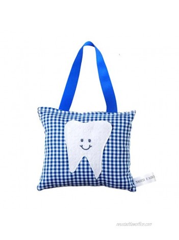 Boy's Tooth Fairy Pillow in Royal Blue Gingham
