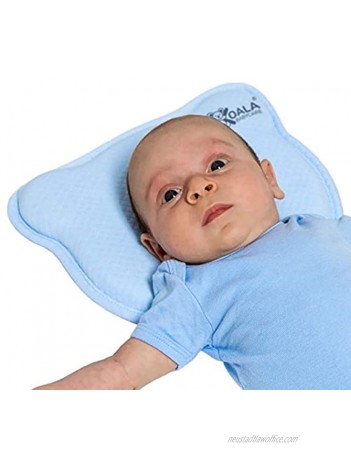 Koala Babycare Memory Foam Baby Pillow for Newborn Prevent Flat Head Plagiocephaly Pillow with Two Removable Covers Baby Head Shaping Pillow for The Prevention of Flat Head Syndrome