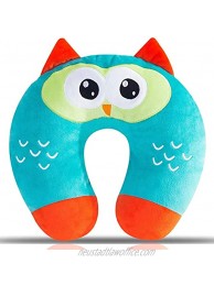 Little Grape Land Kids Travel Pillow Toddler Neck Pillow U-Shaped Animal Baby Neck Pillows with 3D Embroidery for Airplane and Car Smart Owl
