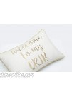 Rudransha Welcome to My Crib Embroidered Lumbar Accent Throw Pillow Cover Nursery Decor 12x18 Ivory-Beige