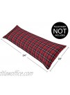 Sweet Jojo Designs Red and Black Woodland Plaid Flannel Body Pillow Case Cover for Rustic Patch Collection Pillow Not Included