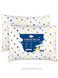 Toddler Pillow with Pillowcase 13X18 Soft Cotton Baby Pillows for Sleeping-Machine Washable Perfect for Toddlers Kids Boy Girl ,2 Pack