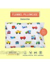 Wildkin Kids 100% Organic Cotton Flannel Pillow Case for Boys & Girls Soft & Breathable Fabric Kids PillowCase Pillow Case for Kids Fits Standard Size Pillow BPA-free Trains Planes & Trucks