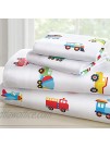 Wildkin Kids Microfiber Pillow Case for Boys and Girls Soft Breathable Microfiber Fabric Measures 20 x 30 Inches Fits a Standard Size Pillow BPA-free Olive Kids Trains Planes and Trucks