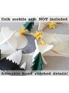 Baby Crib Mobile Hanging Ornament 3D Starry Clouds Woodland Nursery Bed Ornament for Baby Shower Felt Nursery Ceiling Decoration for Girls Boys