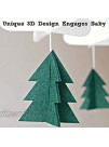 Baby Crib Mobile Hanging Ornament 3D Starry Clouds Woodland Nursery Bed Ornament for Baby Shower Felt Nursery Ceiling Decoration for Girls Boys
