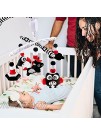 Baby Crib Mobile Neutral Black and White Boys Girls Nursery Mobile with Music Box High Contrast Montessori Mobile Crib Cot Decor for Newborn Infant Visual Stimulation Rotating with Hanging Plush Toy