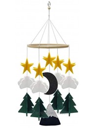 Baby Crib Mobile Wooden Wind Chime Mobile Crib Bed Forest Mobile Felt Moon Crib Mobile Nursery Decoration Toy Hanging Ornament Pendant Photography Props