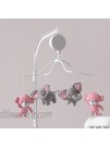 Bedtime Originals Twinkle Toes Monkey Elephant Musical Mobile Pink Gray