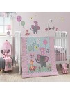 Bedtime Originals Twinkle Toes Monkey Elephant Musical Mobile Pink Gray