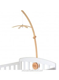 Clouds and Cactus Crib Mobile Arm 33 Inches for Baby Nursery 100% Natural Beech Wood with Extra Matching Wooden Holder Attachment and Anti Slip Clamping System
